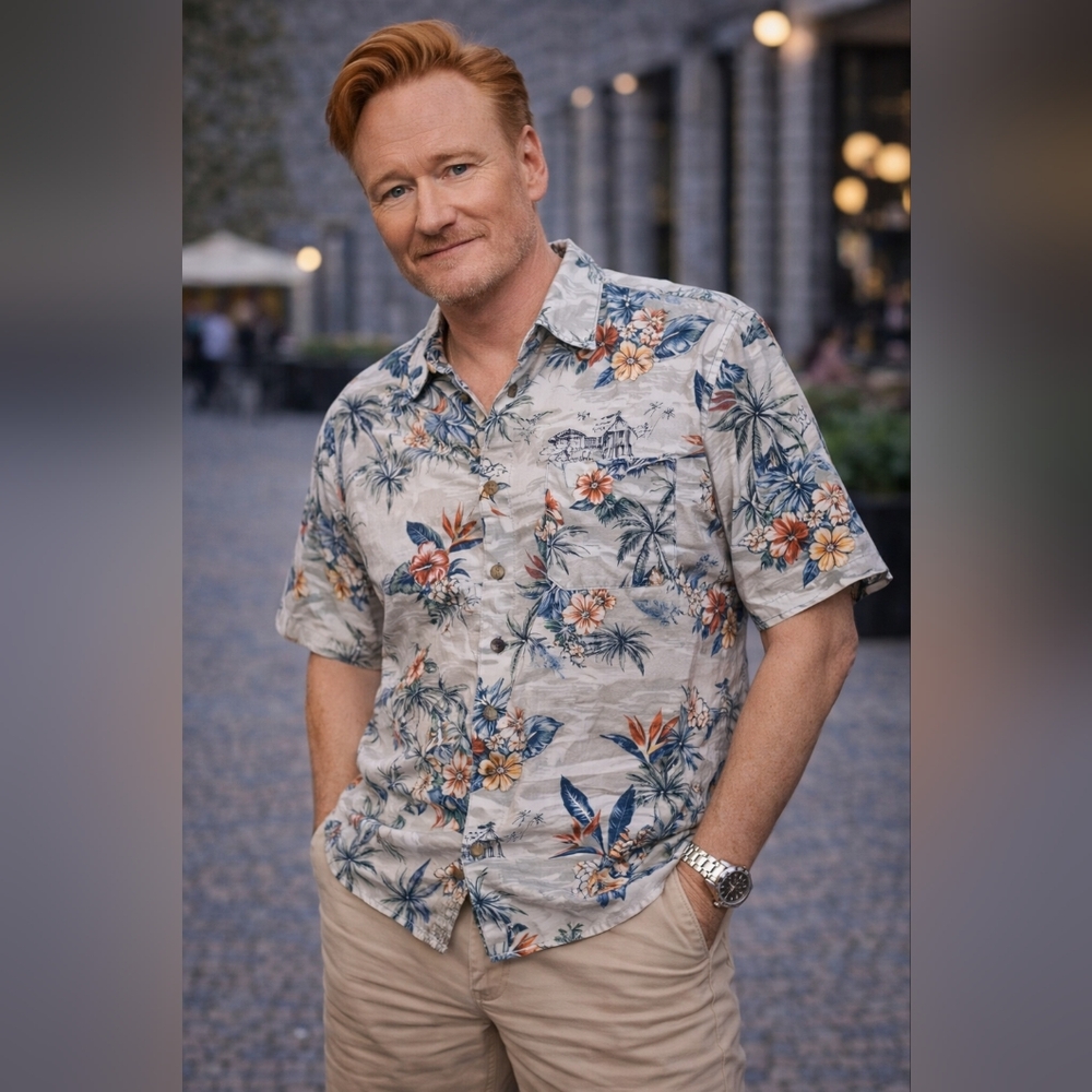 Jeremiah American Legacy Linen Blend Tropical Shirt Men’s L Resort Wear